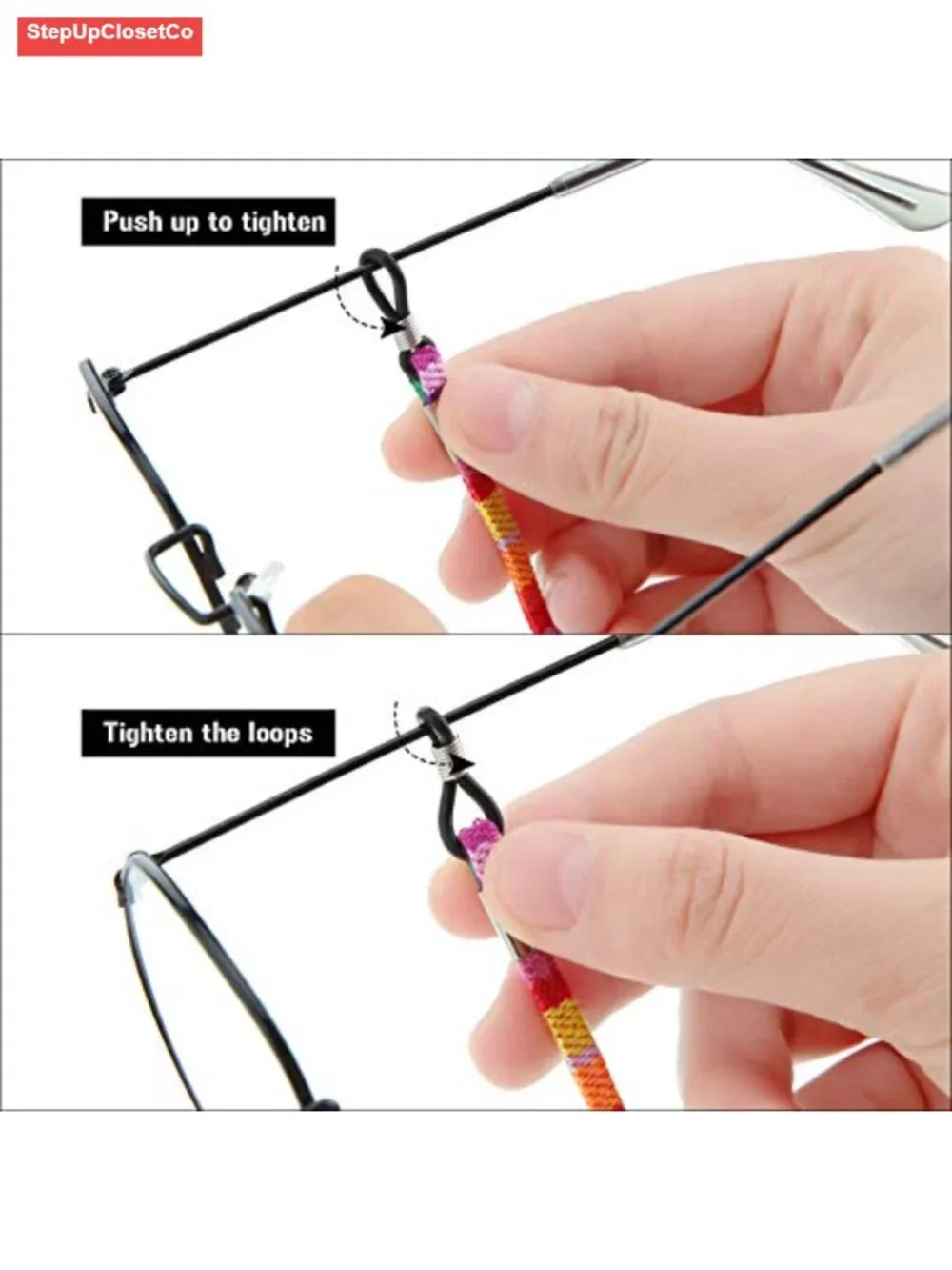 8-Piece Women's Eyeglass Holder Strap Chain, Anti-Slip Adjustable Glasses